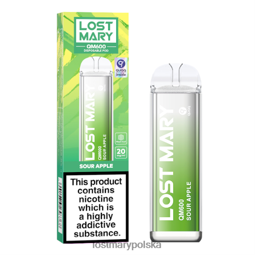 LOST MARY Online - jednorazowy waporyzator Lost Mary QM600 kwaśne jabłko L4FV165