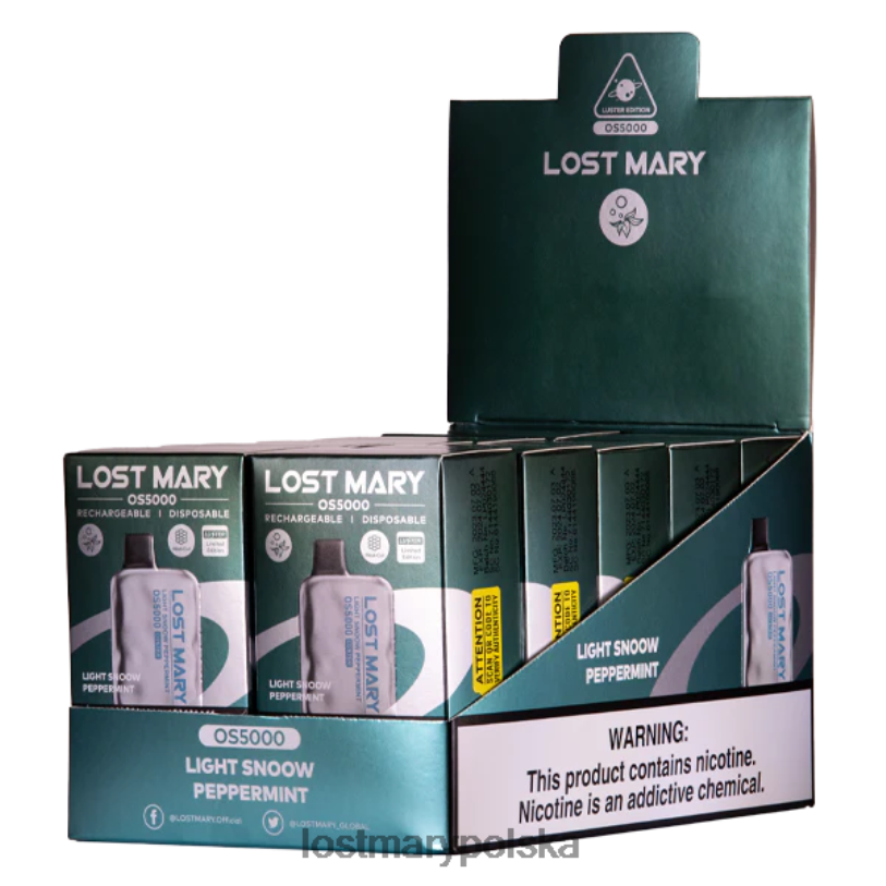 LOST MARY Flavours - stracił połysk Mary Os5000 jasna śnieżna mięta pieprzowa L4FV44