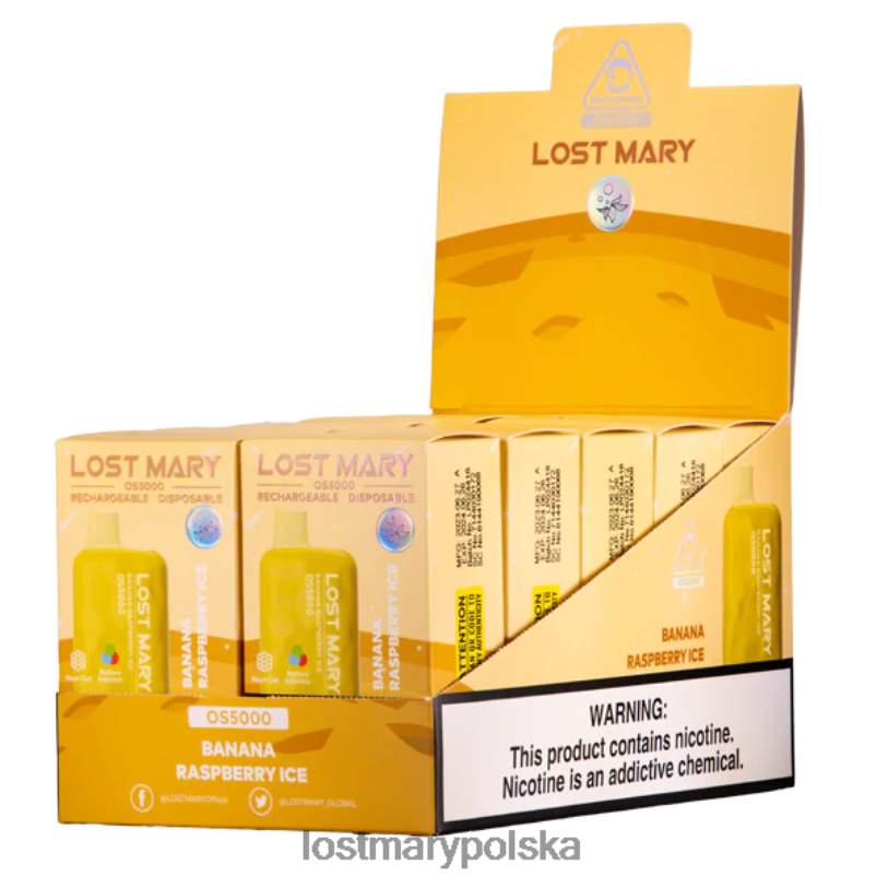 LOST MARY Flavours - zgubiłem Mary Os5000 lód bananowo-malinowy L4FV4