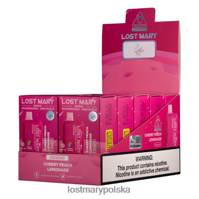 LOST MARY Flavours - zgubiłem Mary Os5000 lemoniada wiśniowo-brzoskwiniowa L4FV24