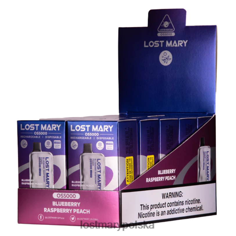 LOST MARY Vape Cena - stracił połysk Mary Os5000 jagoda malina brzoskwinia L4FV19