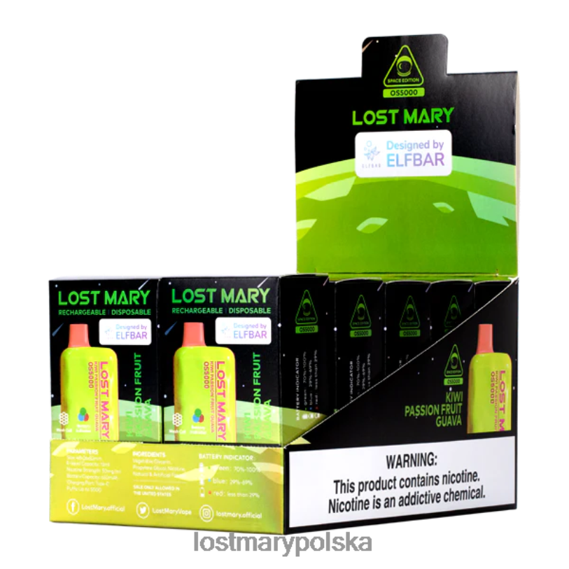 LOST MARY Vape Cena - zgubiłem Mary Os5000 kiwi, marakuja, gujawa L4FV39