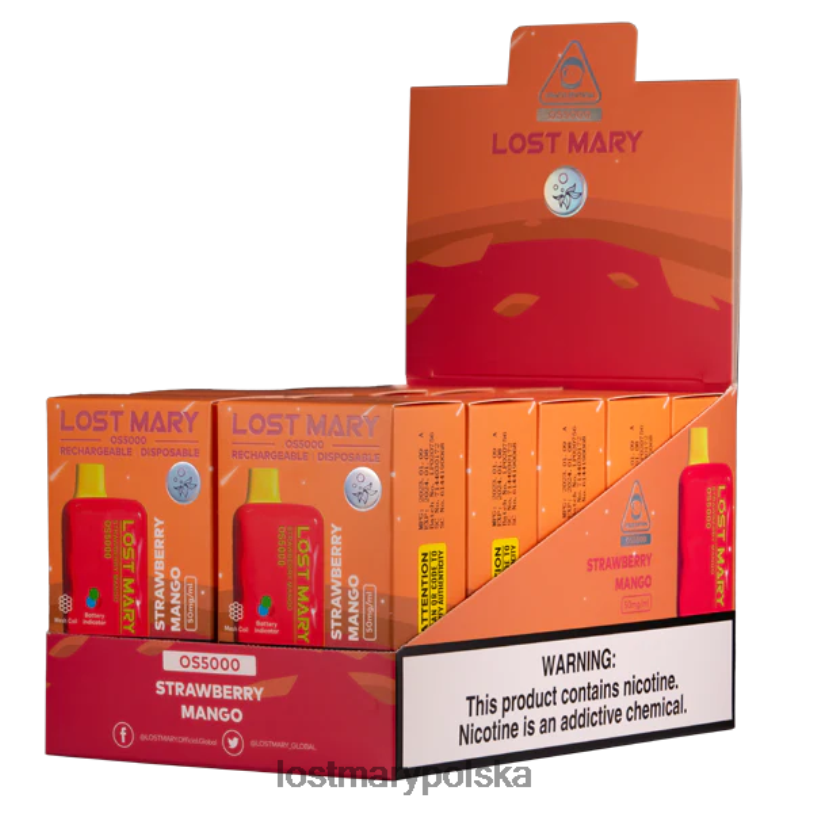 LOST MARY Vape Cena - zgubiłem Mary Os5000 mango truskawkowe L4FV69