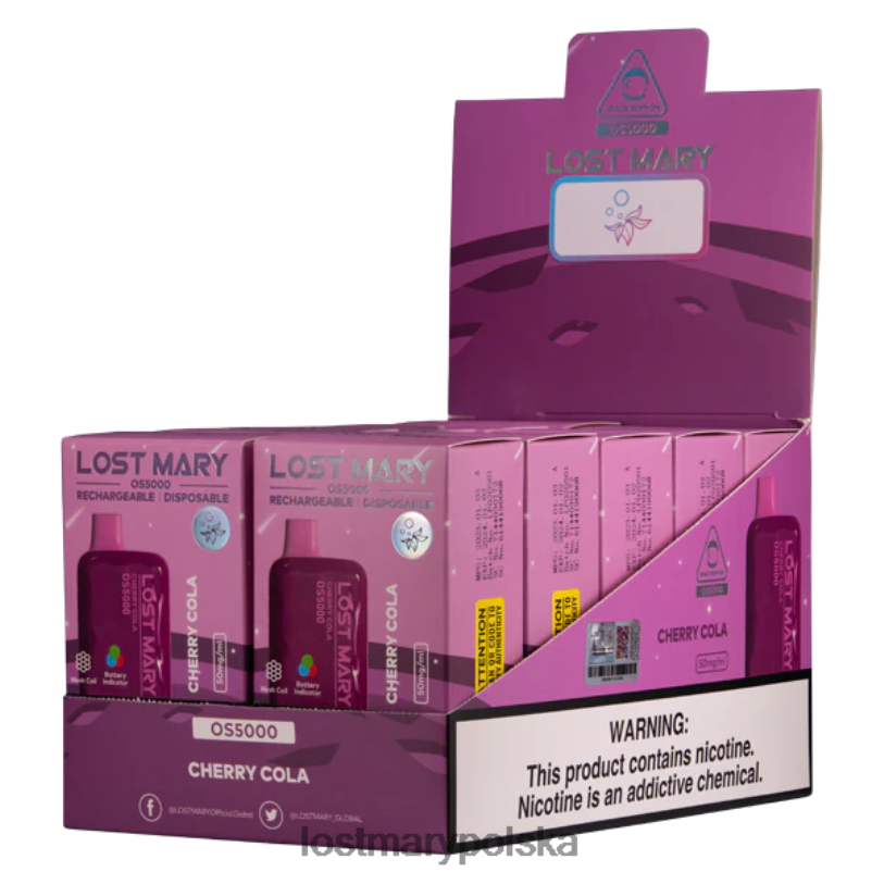 LOST MARY Vape Flavours - zgubiłem Mary Os5000 cola wiśniowa L4FV22