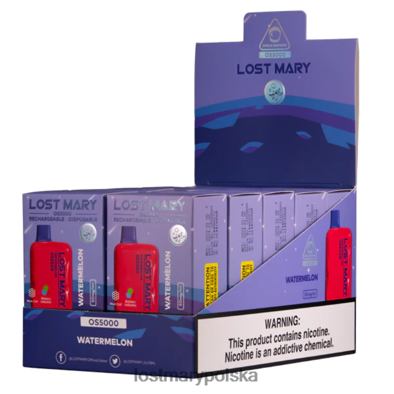 LOST MARY Vape Opinie - zgubiłem Mary Os5000 arbuz L4FV80