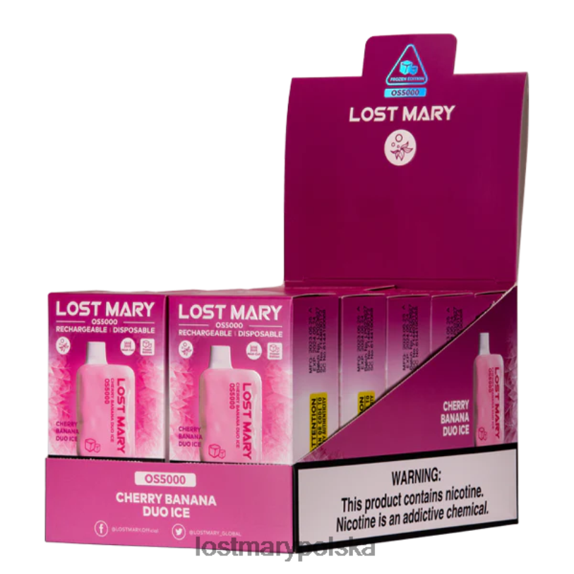 LOST MARY Vape Opinie - zgubiłem Mary Os5000 lód duet wiśniowo-bananowy L4FV20