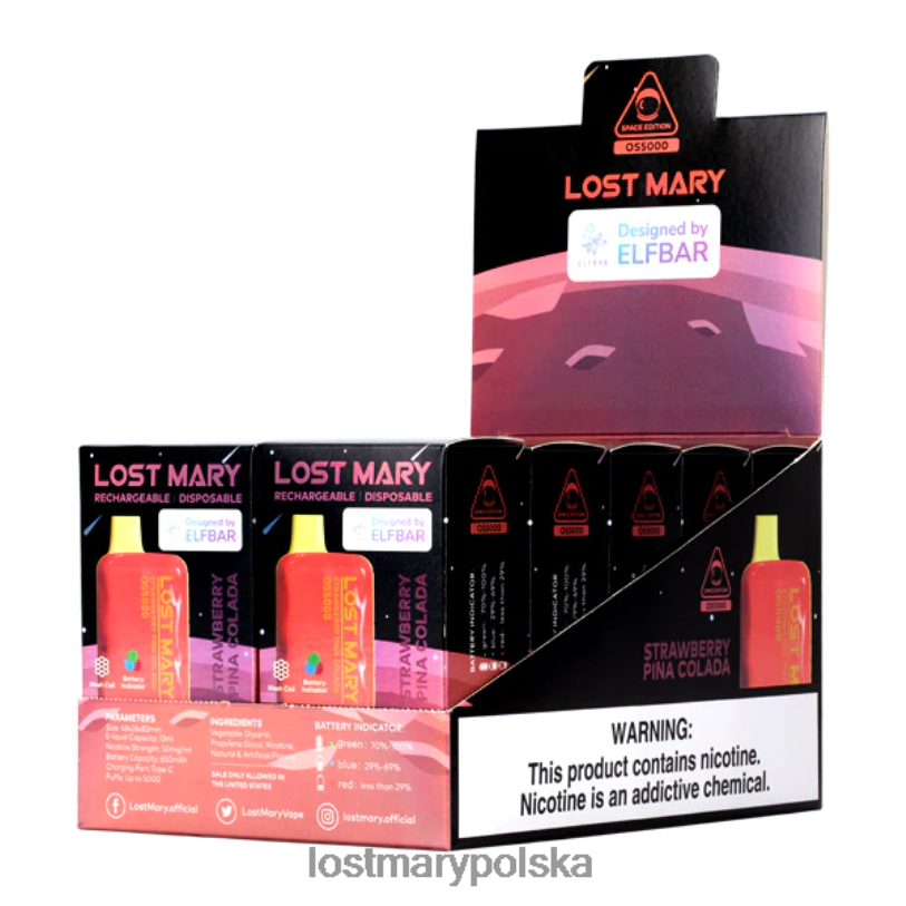 LOST MARY Vape Opinie - zgubiłem Mary Os5000 truskawkowa pinacolada L4FV70