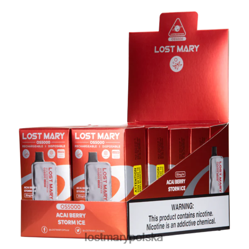 LOST MARY Vape Polska - stracił połysk Mary Os5000 Lód burzowy z jagodami acai L4FV1