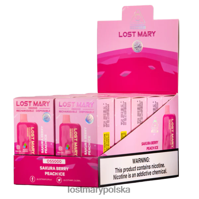 LOST MARY Vape Polska - zgubiłem Mary Os5000 lód brzoskwiniowy z jagodami sakury L4FV61