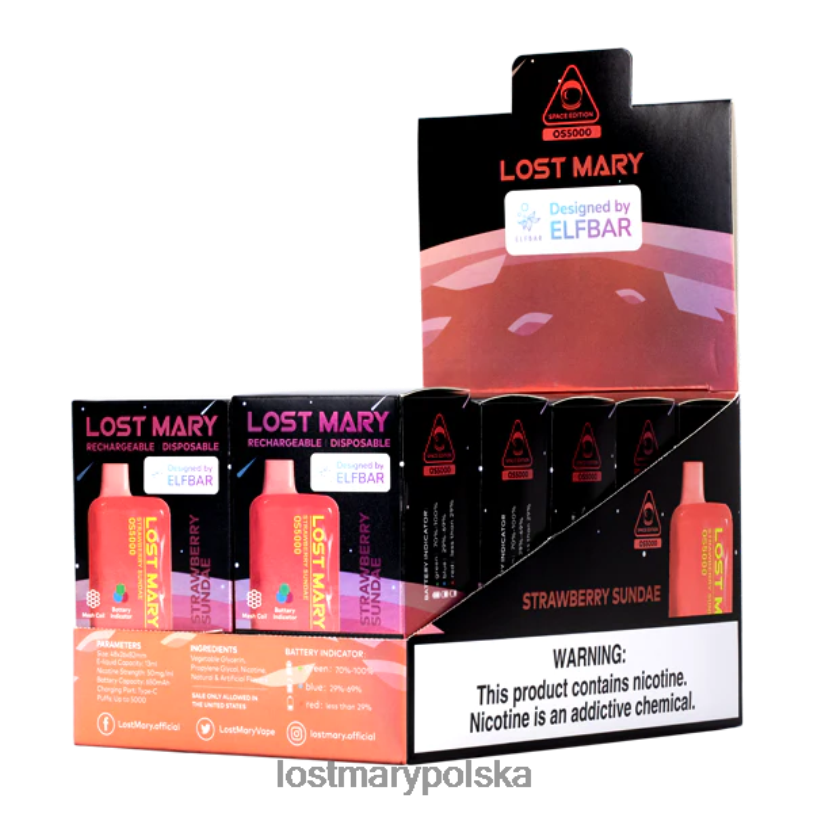 LOST MARY Vape Polska - zgubiłem Mary Os5000 lody truskawkowe L4FV71