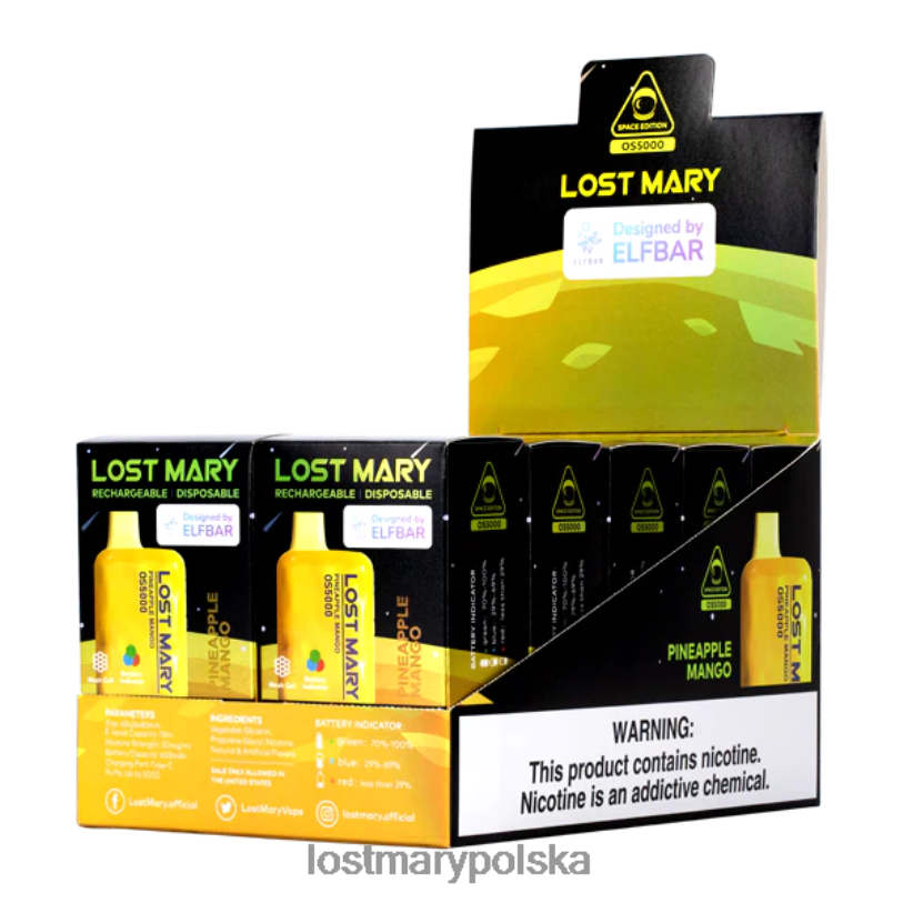 LOST MARY Vape - zgubiłem Mary Os5000 ananas-mango L4FV57