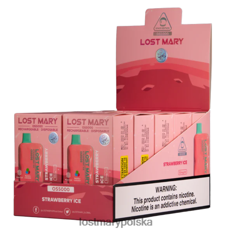 LOST MARY Vape - zgubiłem Mary Os5000 lód truskawkowy L4FV67